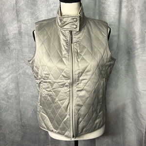 Ralph Lauren Gold & Silver Reversible Quilted Vest with Pockets - size PL
